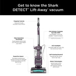 Restored Shark Detect Lift-Away ADV Upright Vacuum, Pet Friendly, Floor Detect, Direction Detect, PowerFins Self-Cleaning Brushroll, LA490 Mauve