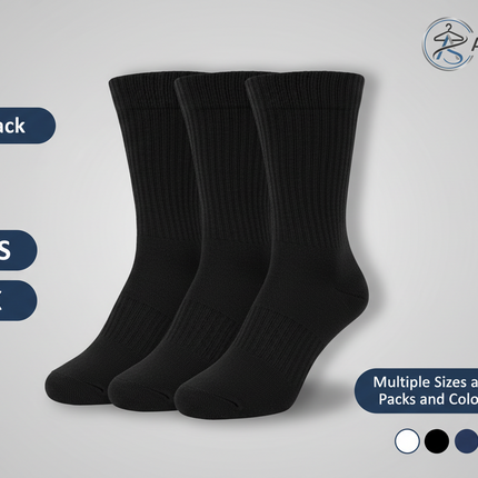 Diabetic Crew Socks Non-Binding Cotton Health Circulatory for Men and Women Multi-Pack 9-15
