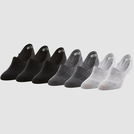 Womens Peds 12 Pairs Midcut Lightweight Gel Heel Grip Grey/Charcoal/Black - PremiumBrandGoods