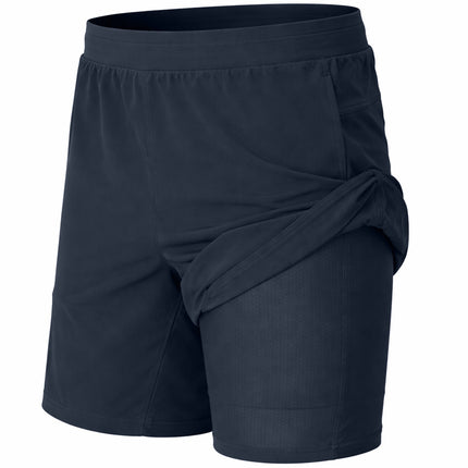 Men's 2-in-1 Running Shorts Quick Dry Stretch Athletic Gym Workout Shorts