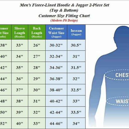 Mens Fleece Hoodie and Joggers Set 2 Piece Full Zip Sweatsuit Outfit Gym (S-3XL)