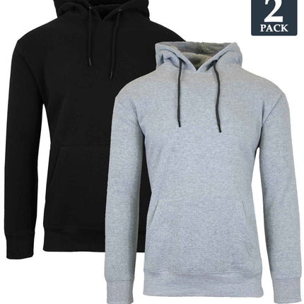 Men's 2-PACK Heavyweight Premium Fabric Fleece Lined Pullover Hoodie (M-2XL) NEW