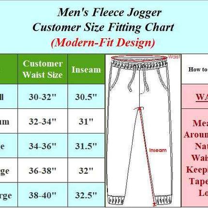 Men's Heavyweight Modern Fit Fleece Jogger Sweatpants FREE SHIP (SIZE : S-2XL)