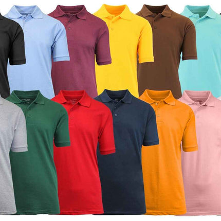 Men Heathered Polo Shirt New Standard Neck Classic NWT Uniform Lounge
