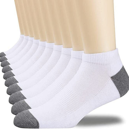 3-12 Pairs Mens Plain Solid Cotton Sports Ankle Athletic Socks Low Cut Size 9-13 - PremiumBrandGoods