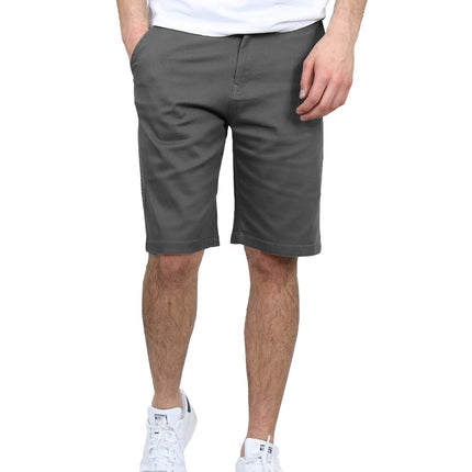 Mens Flat Front Twill Chino Shorts Work Lounge Casual Hiking Summer Pockets NWT