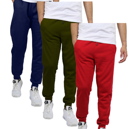3-Pack Mens Slim Fit Classic Fleece Jogger Sweatpants (S-2XL) New Free Shipping