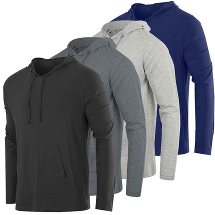 3-Pack Men's Hoodie Shirts Long Sleeve Fishing Shirts Outdoor Skin Protection