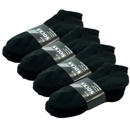 3-12 Pairs Mens Plain Solid Cotton Sports Ankle Athletic Socks Low Cut Size 9-13 - PremiumBrandGoods