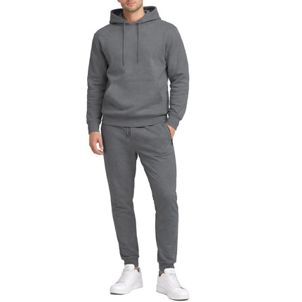Men's Soft Fleece Cotton Blend Pullover Hoodie & Sweatpants Jogging Set