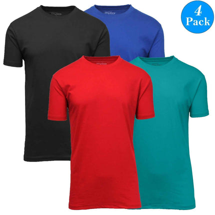 Mens Short Sleeve Brushed Cotton Regular Tee T-Shirt Summer Colors Lounge 4-Pack