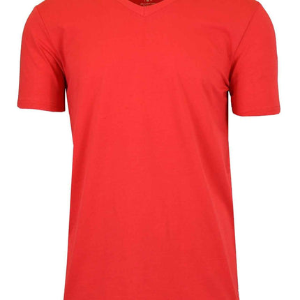 Mens Short Sleeve V-Neck Cotton Blend Stretch Tee Undershirt (M-2XL)