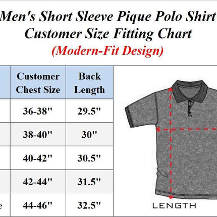 3 Pack - Men's Pique Polo Shirt - Uniform - Lounge- Casual - Free Shipping- NWT