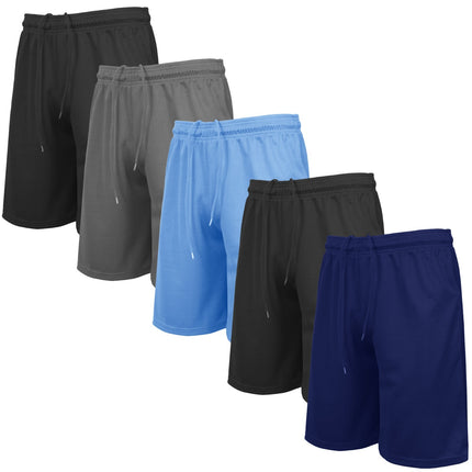 Men's 5-Pack Lightweight Breathable Moisture Wicking Mesh Shorts