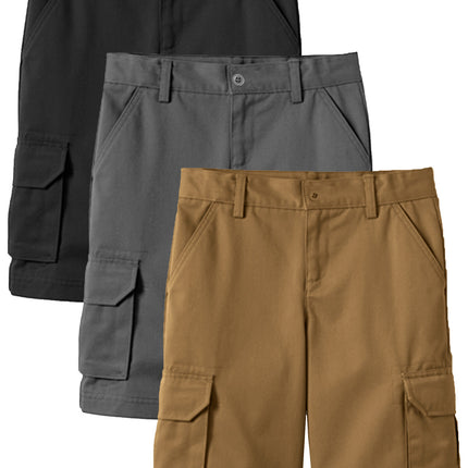Boys Flex Comfort Super Stretch Cotton Cargo Shorts (Sizes: 8-18) New 3 PACK