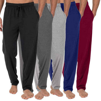 5-Pack Men' Lounge Pants Sleep Gym Active Pajama Sweatpants Soft Jogger Slim