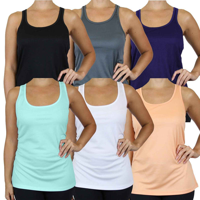 Women's Moisture-Wicking Sport Racerback Tank Tops Shirt 3 PACK(S-3XL) FREE SHIP