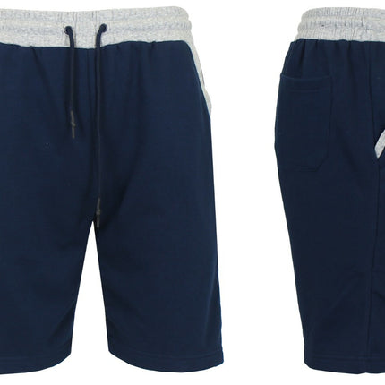 Men's French Terry Jogger Sweat Lounge Shorts With Contrast Color Trim Design