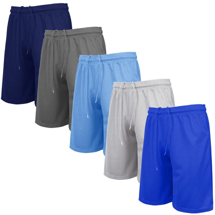Men's 5-Pack Lightweight Breathable Moisture Wicking Mesh Shorts