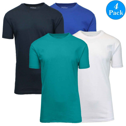 Mens Short Sleeve Brushed Cotton Regular Tee T-Shirt Summer Colors Lounge 4-Pack
