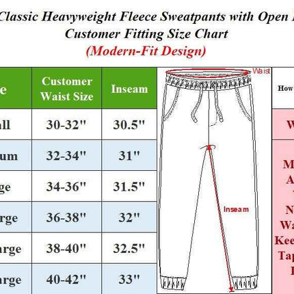 Men's Classic Heavyweight Fleece Sweatpants with Open Bottom (S-3XL) - Free Ship