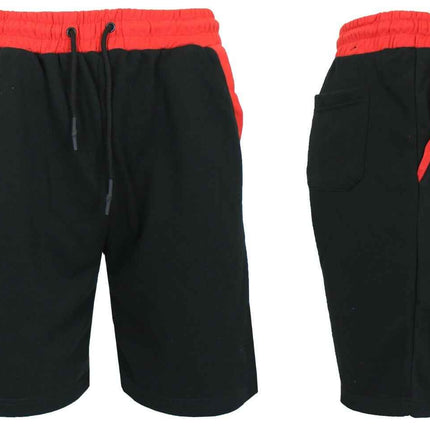 Men's French Terry Jogger Sweat Lounge Shorts With Contrast Color Trim Design