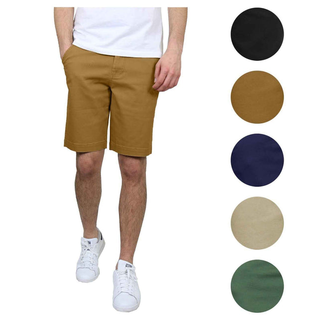Mens Flat Front Shorts Uniform Work School Lounge Casual Twill 12-14" Inseam NWT