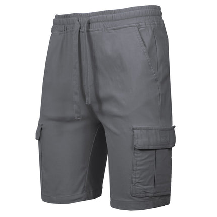Men’s Flex Cargo Shorts with Elastic Waistband and Drawstring – Comfortable Fit