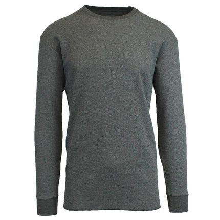 Men's Long Sleeve Waffle Thermal Shirt Tee -Crew Neck Layering Color & Size NEW