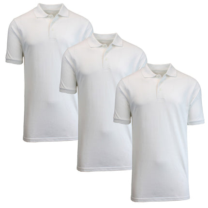 3 Pack - Men's Pique Polo Shirt - Uniform - Lounge- Casual - Free Shipping- NWT