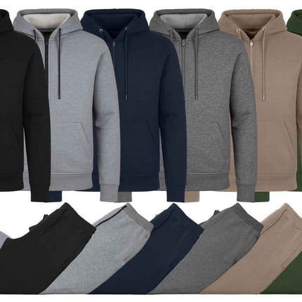 Men's Fleece Lined Hoodie & Jogger Sweatpants Set Activewear Lounge (S-2XL)