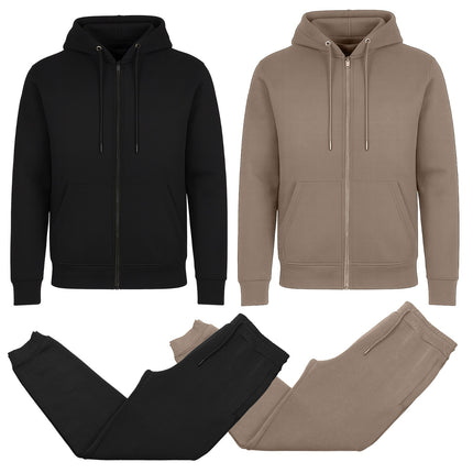 Men’s 4-Piece Fleece-Lined Full Zip Hoodie & Jogger Set – Free Shipping (S–3XL)