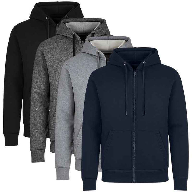 Mens Fleece-Lined Zipper Hoodie Slim-Fit Lounge Warm Jacket Sweater NEW (S-3XL)