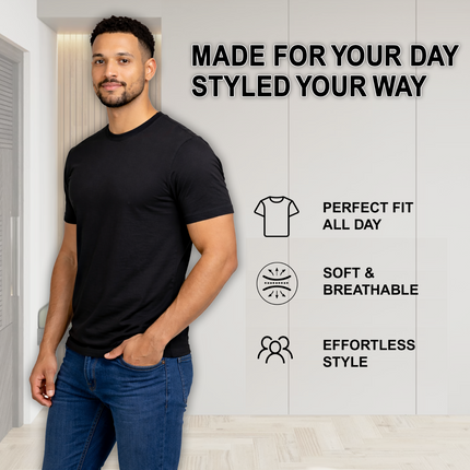 Men’s 2-Pack Everyday Wear Crew Neck Cotton Blend T-Shirt (S – 3XL) (FREE SHIP)