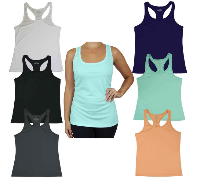 Women's Moisture-Wicking Sport Racerback Tank Tops Shirt 2 PACK(S-3XL) FREE SHIP