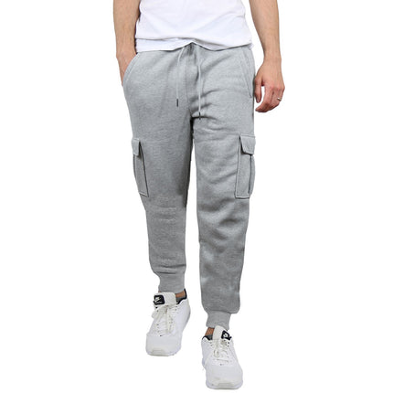 Mens Fleece Lined Active Jogger Cargo Sweatpants Pants Lounge Gym S M L XL 2XL