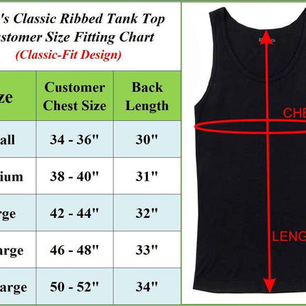 Men’s Ribbed Classic Crew Neck Tank Tops Undershirts Soft Cotton Blend 5-Pack