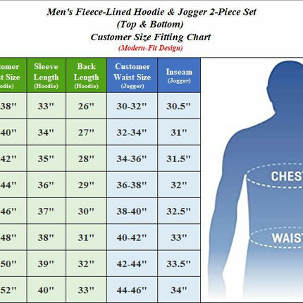Men's Fleece Lined Hoodie & Jogger Sweatpants Set Activewear Lounge (S-2XL)