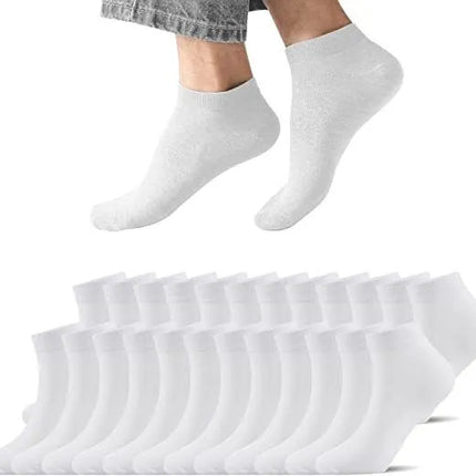 Ankle Socks Unisex Classic Premium Cotton Mens Womens Solid Low Cut Size 9-13 - PremiumBrandGoods