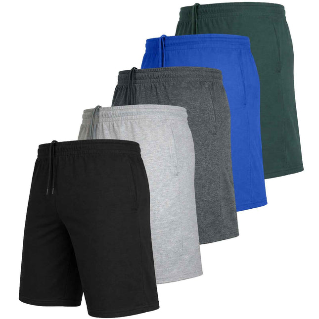 5-PACK Men’s Lounge Shorts Cotton Blend & Elastic Waist (Sizes- S-3XL) Free Ship