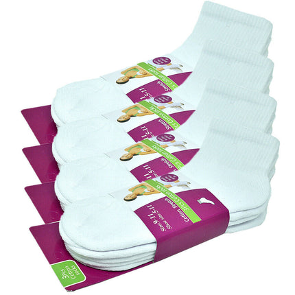 3-12 Pairs For Womens Ankle Athletic Crew Cotton Solid Cushioned Socks Size 9-11 - PremiumBrandGoods