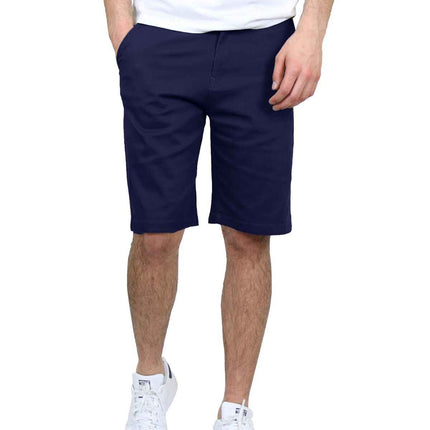 Mens Flat Front Shorts Uniform Work School Lounge Casual Twill 12-14" Inseam NWT