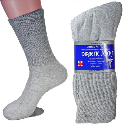 Wholesale Bulk Mens Diabetic Crew Socks Health Circulatory Size 9-11,10-13,13-15 - PremiumBrandGoods