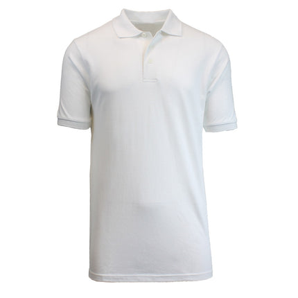 Men Heathered Polo Shirt New Standard Neck Classic NWT Uniform Lounge .