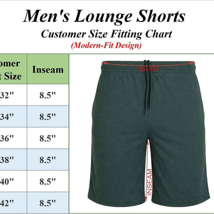 5-PACK Men’s Lounge Shorts Cotton Blend & Elastic Waist (Sizes- S-3XL) Free Ship