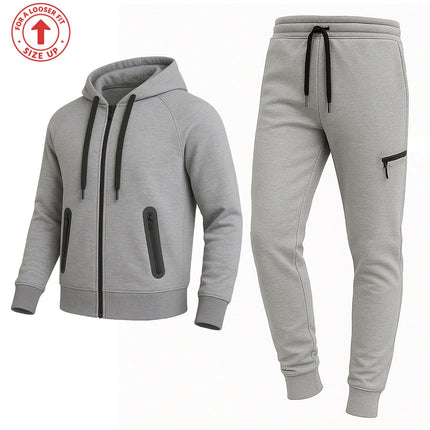 Mens Tech Fleece Hoodie & Jogger Tracksuit 2-Piece Athletic Outfit (Size- S–3XL)