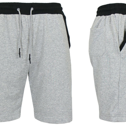 Men's French Terry Jogger Sweat Lounge Shorts With Contrast Color Trim Design