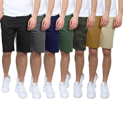Men's 5-Pocket Flat-Front Stretch Twill Chino Short 2 PACK (Size 30-42)FREE SHIP