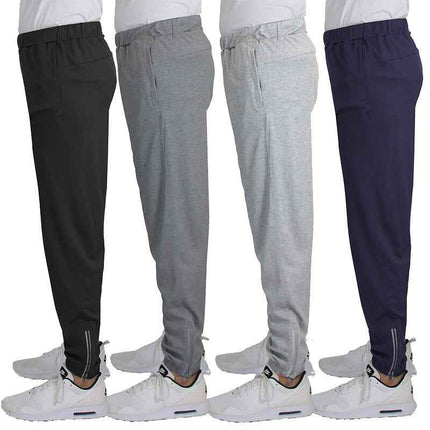 4-Pack Men’s Performance Joggers with Zipper Pockets & Reflective Trim (S-2XL)