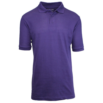 Men Heathered Polo Shirt New Standard Neck Classic NWT Uniform Lounge .